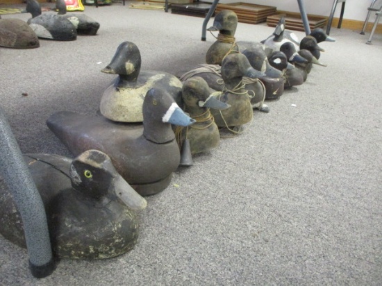 Hand Carved Wooden Canadian Maritime Decoys-Lot of 13 (F)