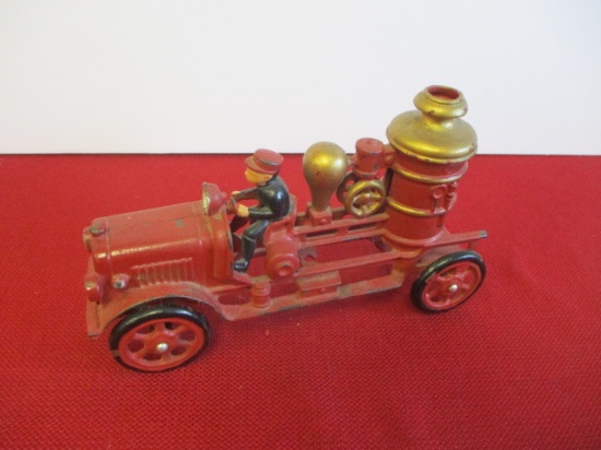 Cast Iron Pumper Fire Truck Toy