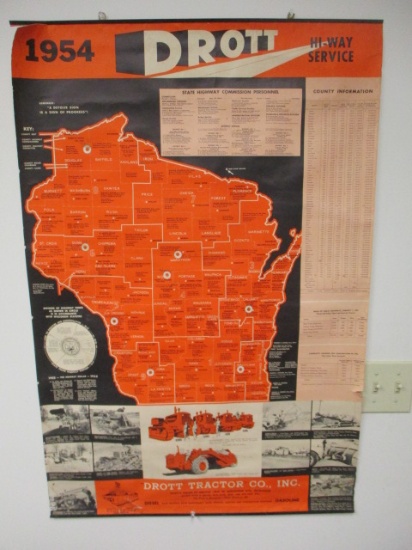 1954 Drott Highway Service Pulldown Advertising