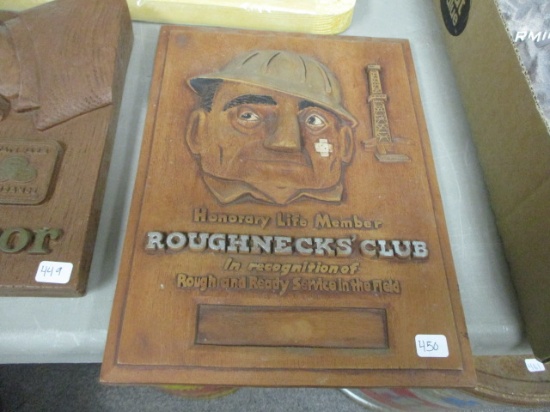 Rough Necks Club Service Award Sign