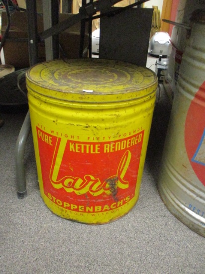 *LOCAL ITEM-Stoppenbach's Jefferson, WI 50 Lb. Lard Tin