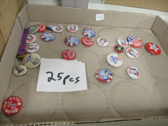 Mixed Political Buttons-Lot of 25