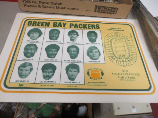 1976 Green Bay Packer Hall of Fame Place Mats