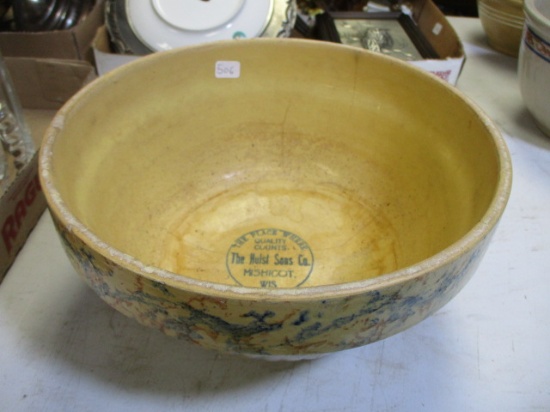 The Hulst Sons Co. Mishicot, Wisconsin Spongeware Advertising Bowl