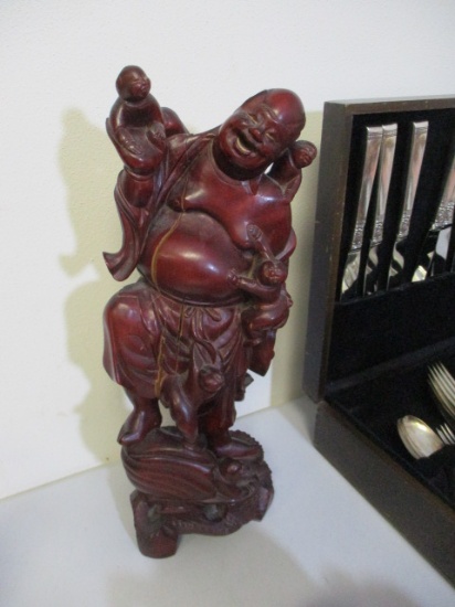 Carved Rosewood Buddha Statue