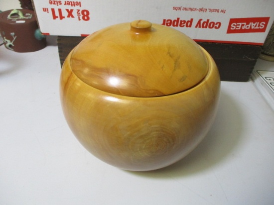 Signed Jerry Tremble Birch Bowl w/ Lid
