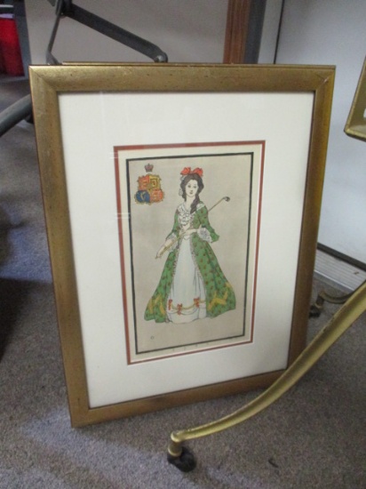 Pair of Signed Vintage Golf Prints