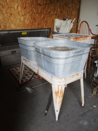 Vintage Double Wash Tub w/ Stand