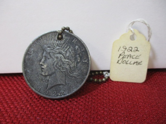 1922 Peace Dollar Key Chain