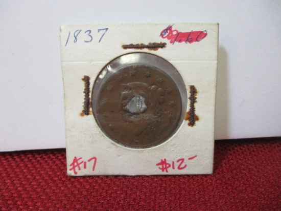 1837 Copper One Cent Coin