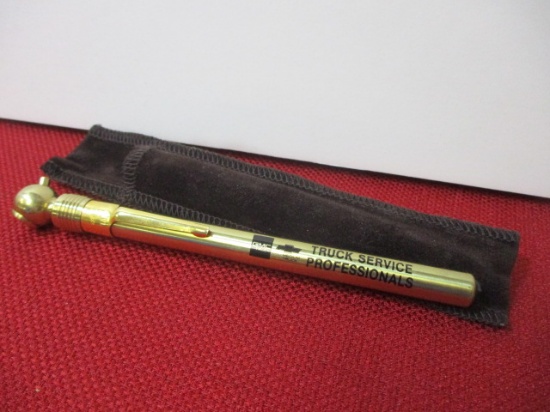 GMC Truck Service NOS Advertising Brass Tire Gauge