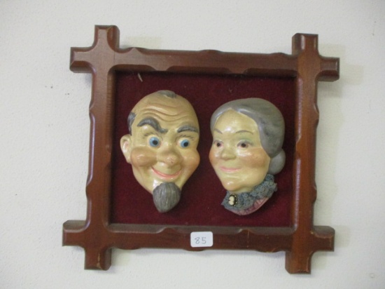 Framed Chalkware Couple
