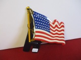 Tin Lithograph Patriotic Flag License Plate Topper