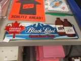 Canadian Black Label Beer Embossed Advertising Sign