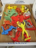 Marx Large Plastic Football Players + Nutty Mad Figure