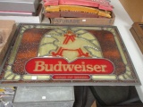 Budweiser Faux Leaded Glass Advertising Sign