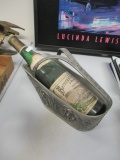 1967 Bottle of White Wine w/ Pewter Wine Caddy