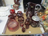 Wittig Crystal Etched Ruby Glass