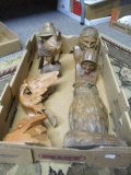 Box of Carved Wooden items
