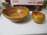 Carved Burl Wood Pieces-Lot of 3