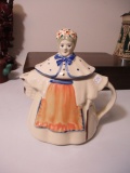 Figural Lady USA Marked Lidded Pitcher