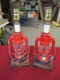 Pair of Lantern Side Table Lamps