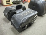Pair of Motorcycle Leather Saddlebags