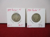 1899 and 1900 Barber Quarter Dollar Coins