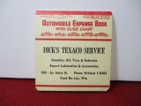 Dick's Texaco Service Fon Du Lac, WI NOS Expense Booklet