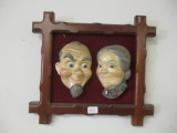 Framed Chalkware Couple