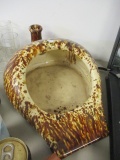 Antique Rockingham Brown Bennigton Bed Pan Urinal/Planter