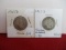 1913-D Silver Barber Quarter Dollar Coin Pair