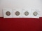 1914 and 1914-D Silver Barber Quarter Dollar Coins-Lot of 4