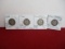 1916-D Silver Barber Quarter Dollar Coins-Lot of 4-C