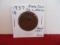 1837 Plain Cord and Small Letters Classic Head Large One Cent Coin
