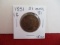 1851 51 over 81 Classic Head Large One Cent Coin