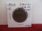 *1855  Slant 5's Knob on Ear Classic Head Large One Cent Coin