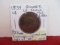 1834 Small 8 Large Stars Medium Letters Classic Head Large One Cent Coin-B