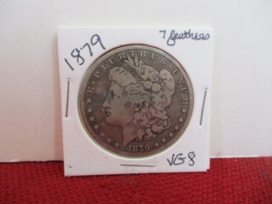 1879 7 Feathers Morgan Silver Dollar Coin