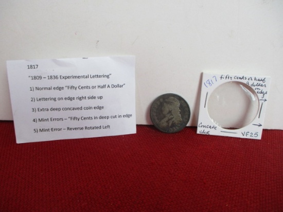 1817 Silver Capped Bust Half Dollar Coin