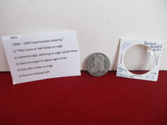 1831 Silver Capped Bust Half Dollar Coin