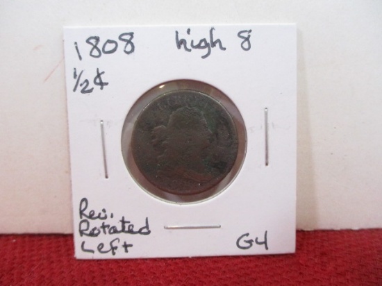 1808 High "8" Draped Bust Half Cent Coin