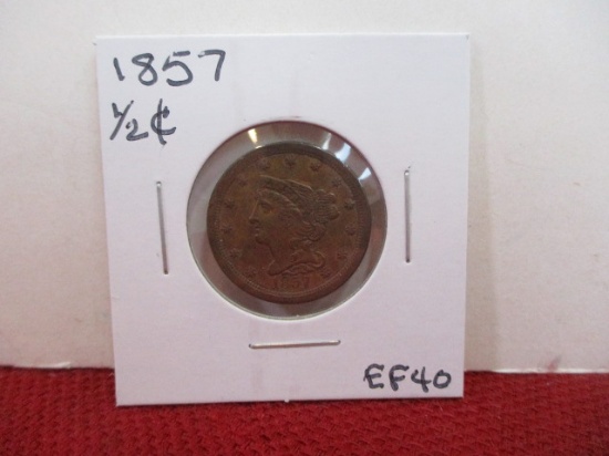 1857 Classic Head Half Cent Coin