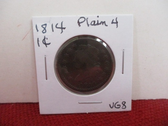1814 Plain 4 Classic Head Large One Cent Coin