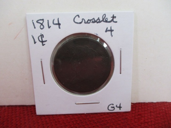 1814 Crosslet 4 Classic Head Large One Cent Coin