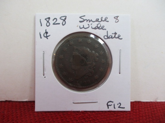 1828 Small 8 Wide Date Classic Head Large One Cent Coin