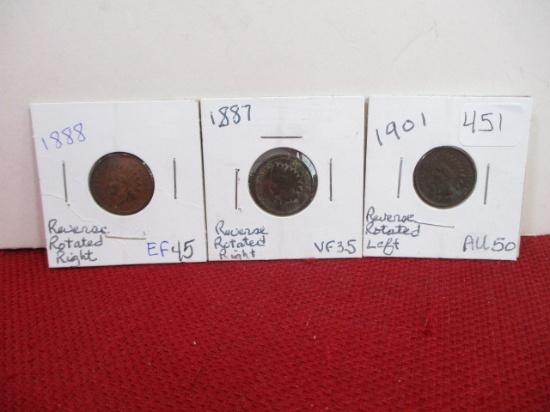 1880's-1900's Indianhead Pennies-Lot of 3