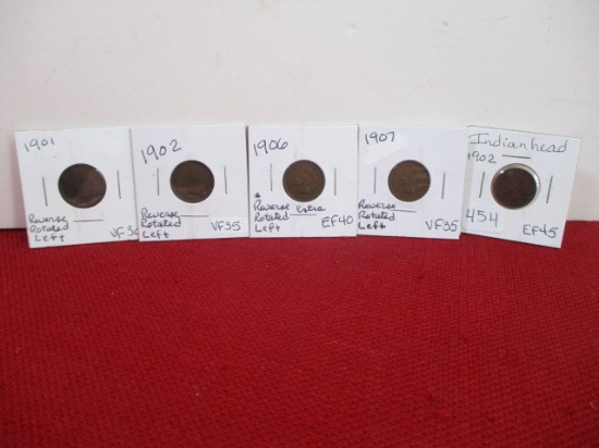 Early 1900's Indianhead Pennies-Lot of 5