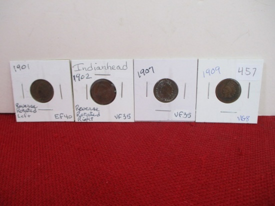 1900's Indianhead Pennies-Lot of 4
