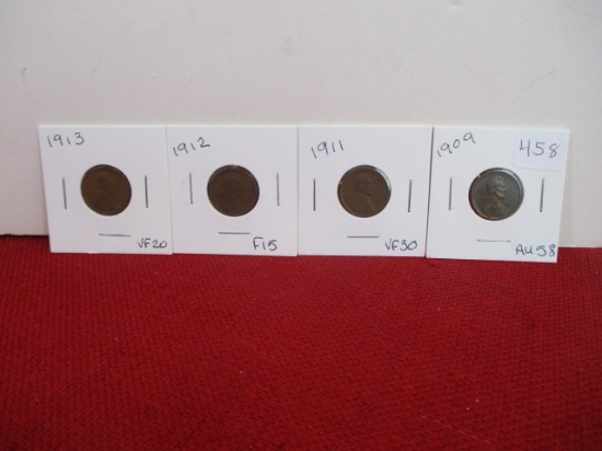 1900's Wheat Pennies-Lot of 4